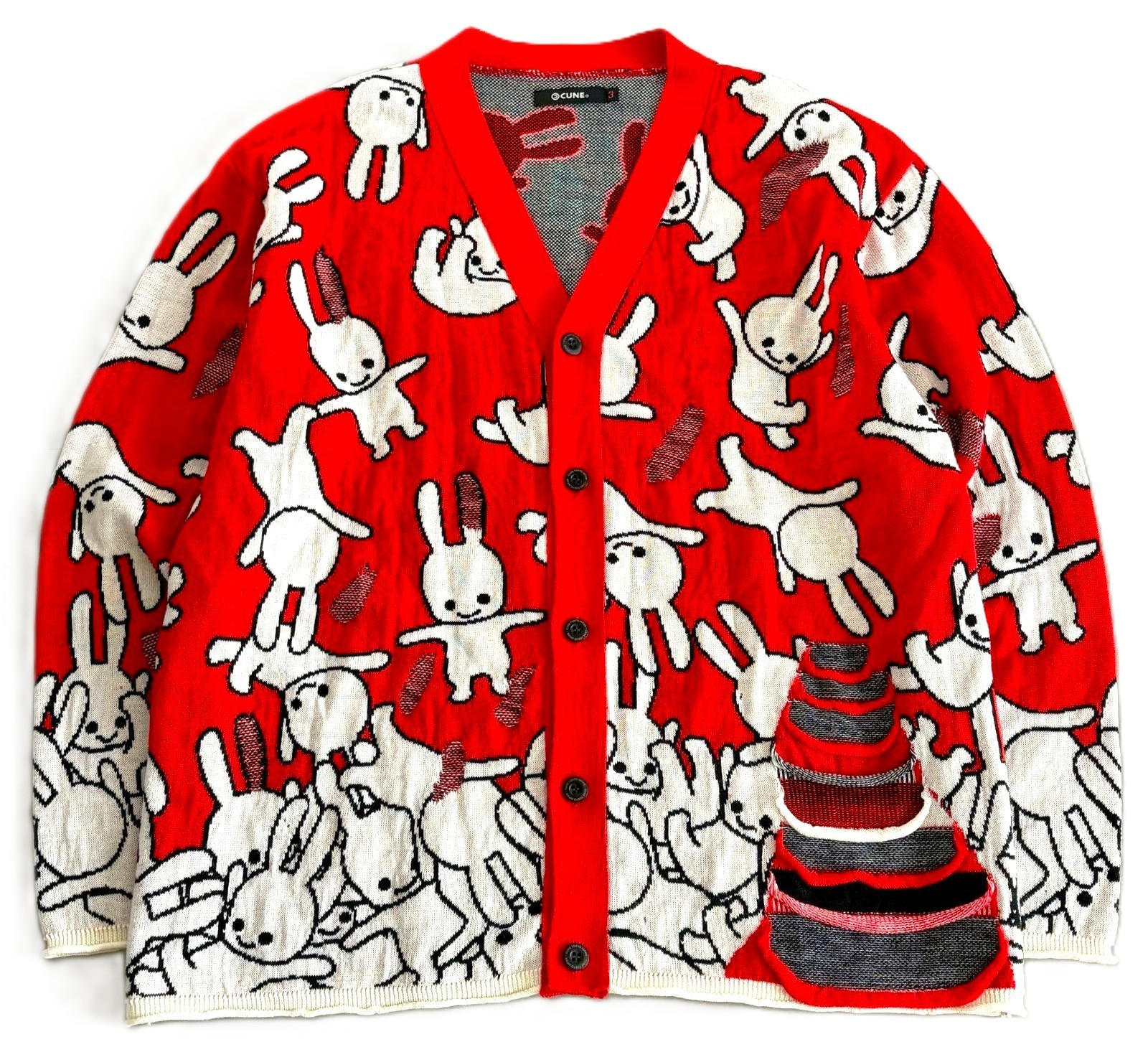 CUNE Cardigan Distressed Damage Processing Size 3… - image 1