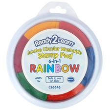 Center Enterprises Ready2Learn Washable Ink Stamp Pads 6 in1 rainbow 5.75" ...