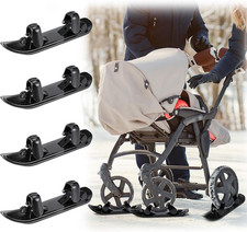 4 Pcs Stroller Snow Skis Winter Sledge Board Attachment Skiing Sled Winter Scoot