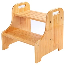 2 Step Stool with Non-Slip Step Treads and 2 Cutout Handles