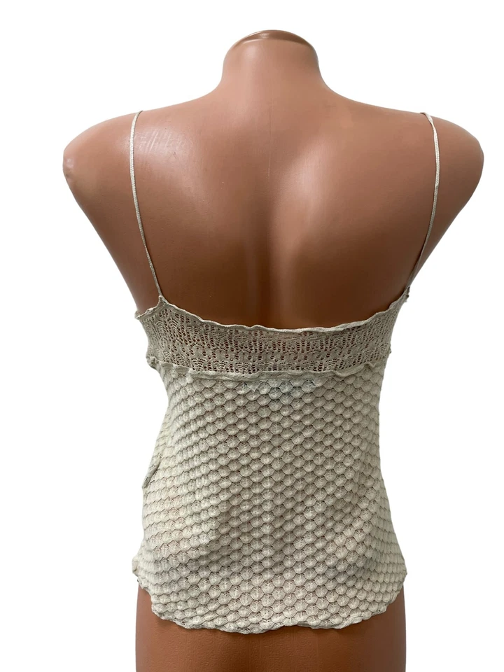 RALPH LAUREN Talla S/M SEDA ALGODÓN CACHEMIR TOP Tejido Top Chaleco Top Tejido Foto 3 de 4