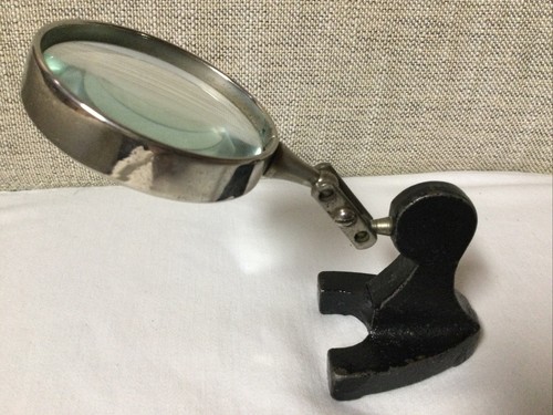 Vintage SWIFT & ANDERSON Boston USA lente di ingrandimento, supporto base in ghisa S&A - Foto 9 di 24