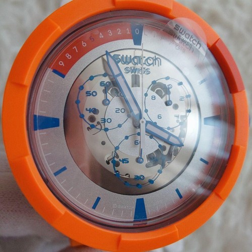 Swatch NASA Space Collection Orange Color Quartz Strap Silicone Used - Picture 18 of 19