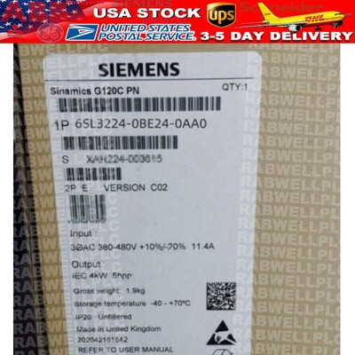 New Siemens 6SL3224-0BE24-0AA0 G120 PM240 Power Module 6SL3 224-0BE24-0AA0