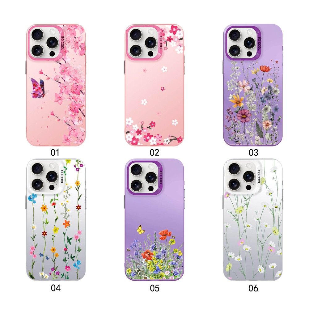 Floral Shockproof Phone Case for iPhone 15 Pro Max 14 16 Samsung S23 S24