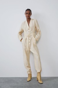belted jumpsuit zara