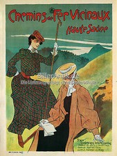 Chemins de Fer Vicinaux Eisenbahn Misti Stab Jugendstil Plakat Plakate A3 351