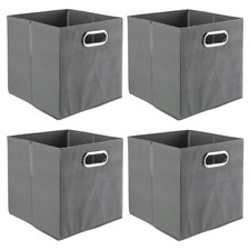 casa NOVA ENNI Aufbewahrungsboxen 4er Set Regalkörbe Boxen Kisten Vlies Grau