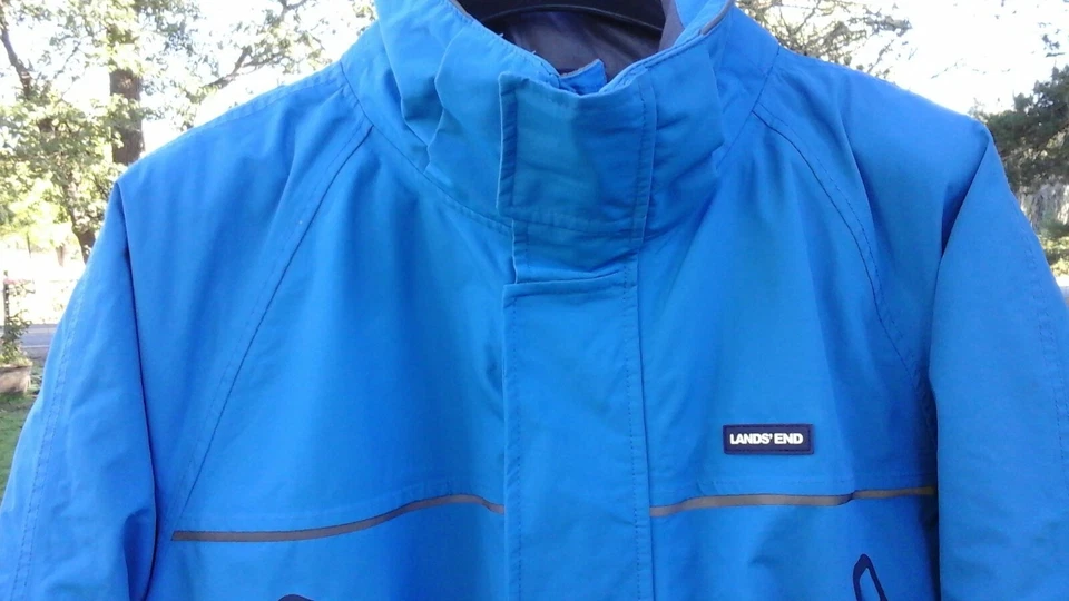 ¡LANDS END MUY BONITO! NUEVO SIN ETIQUETAS HOMBRE GRANDE INVIERNO PARKA ABRIGO CHAQUETA AZUL VERDE AZULADO RICO  Foto 2 de 4
