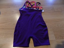 Size XS 4-5 Circo Deep Plum Purple Dance Gymnastics Unitard Leotard Pink Trim