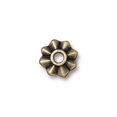 TierraCast (4) Antiqued Brass Plated Large Hole Beads - 8-Point Star, Rivetable