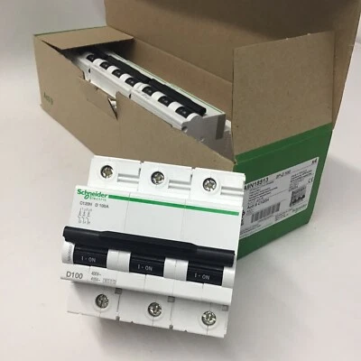 Schneider Acti9 100A Triple Pole 15kA D Curve MCB A9N18513 C120H D 100A REF27