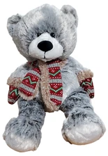 Plush Teddy Bear Hugfun International  Stuffed Animal Toy Winter Scarf 18"
