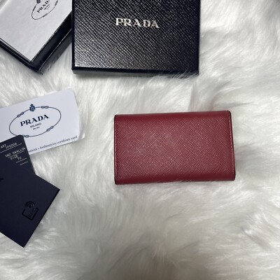 Prada Saffiano Leather Key Case - Holds 6 Keys RED authentic