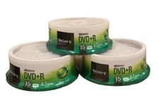 New Sealed Sony Recordable Blank Media, DVD+R 120 MIN 4.7GB, 16X, 45 Pack Total