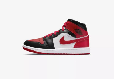 Nike WMNS Air Jordan 1 MID Alternate Bred Toe Sneaker Damen Schuhe BQ6472 079