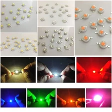 1W High Power LED Chip Energy Saving Lamp Beads Bulbs DIY White Warm R G B Full