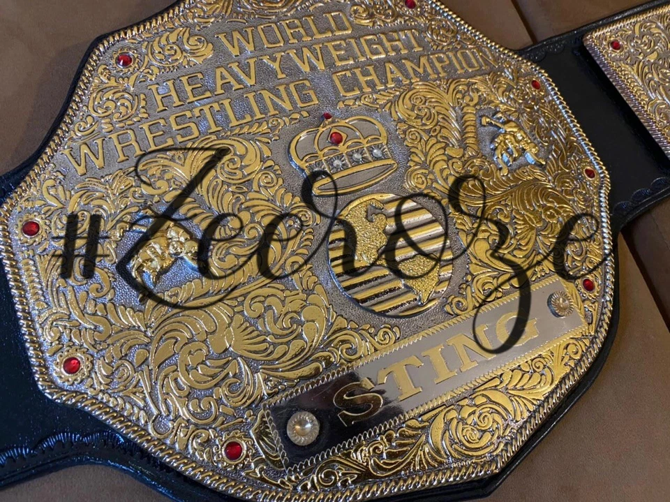 Big Gold Sting Championship 3D Crumrine Ремень Реплика Двойной с Инструментами Кожа - Изображение 4 из 4