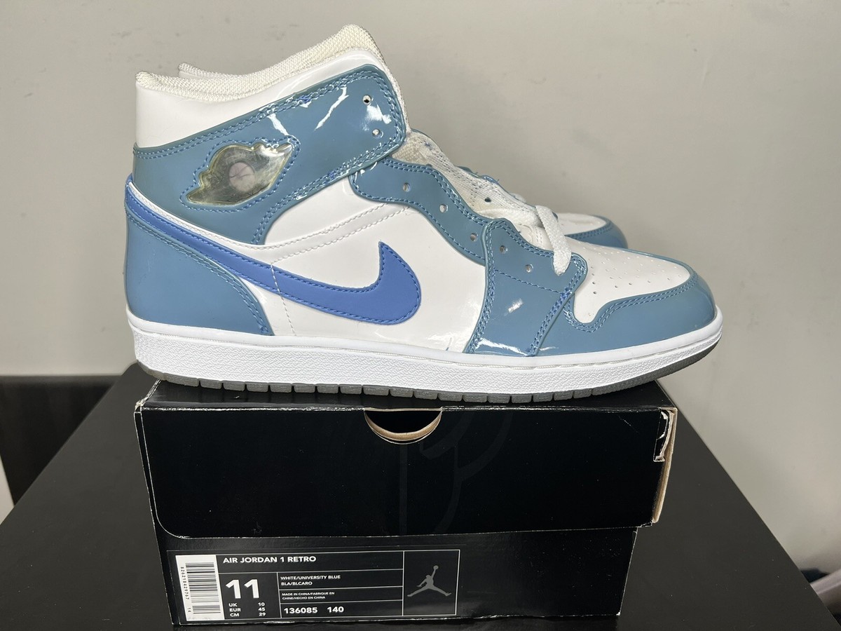 DS Nike Air Jordan 1 UNC 2003 Patent Leather Men's 11 Vtg Off