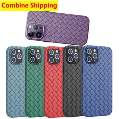 For iPhone 16 15 14 13 12 Pro Max P lus Thin Knit Weave style Soft TPU Case Skin