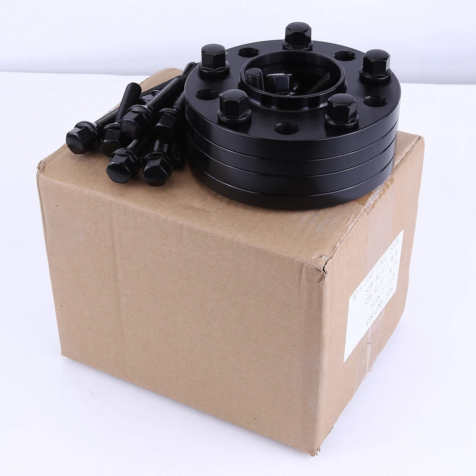 5x120 Staggered Wheel Spacers Kit (2) 12mm & (2) 15mm W/ Extended Bolts For BMW - Image 2 of 4