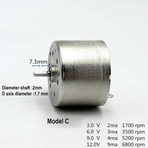 Micro RF-310 Motor DC 12V 9000RPM Mini 24mm Round Electric Solar Power Motor - Picture 5 of 9