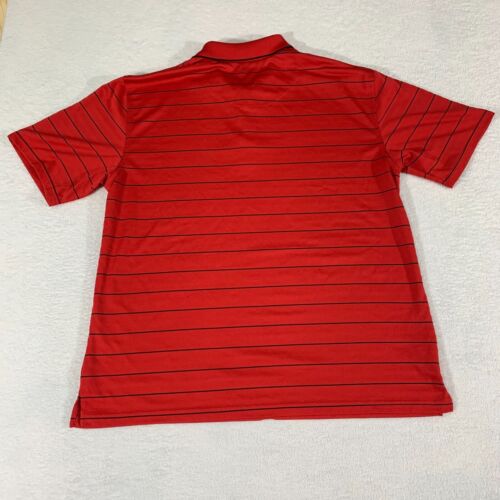 PGA Tour Golf Polo kurzärmliges Herrenhemd Größe XXL Farbe rot und schwarz Streifen - Bild 2 von 7