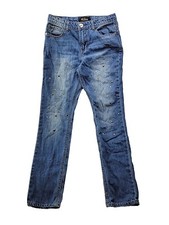 GUESS Jeans Youth 14 Blue Denim 100 Cotton Hearts and Jewels Rhinestone Tapered