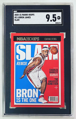 2020-21 Panini NBA Hoops Lebron James Slam SGC 9.5 Cleveland