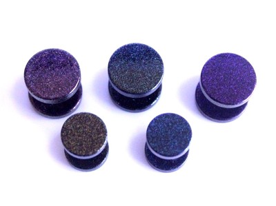 Glitter Metallic Steel Fake Cheater Ear plug Illusion Piercing Tunnel Earring
