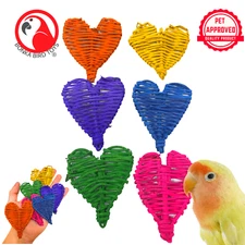 3348 Pk6 Small Colored Vine Hearts Foot Talon Bird Toys African Lovebirds Budgie