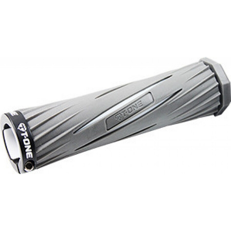 manopole blade grigio/bianco con vite di blocco T-one bici mtb