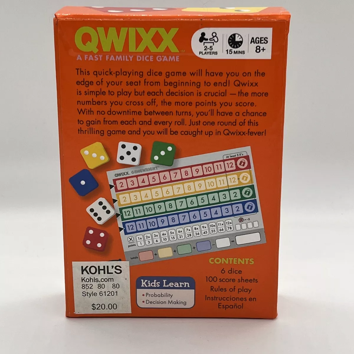 Qwixx, A Fast Family Dice Game