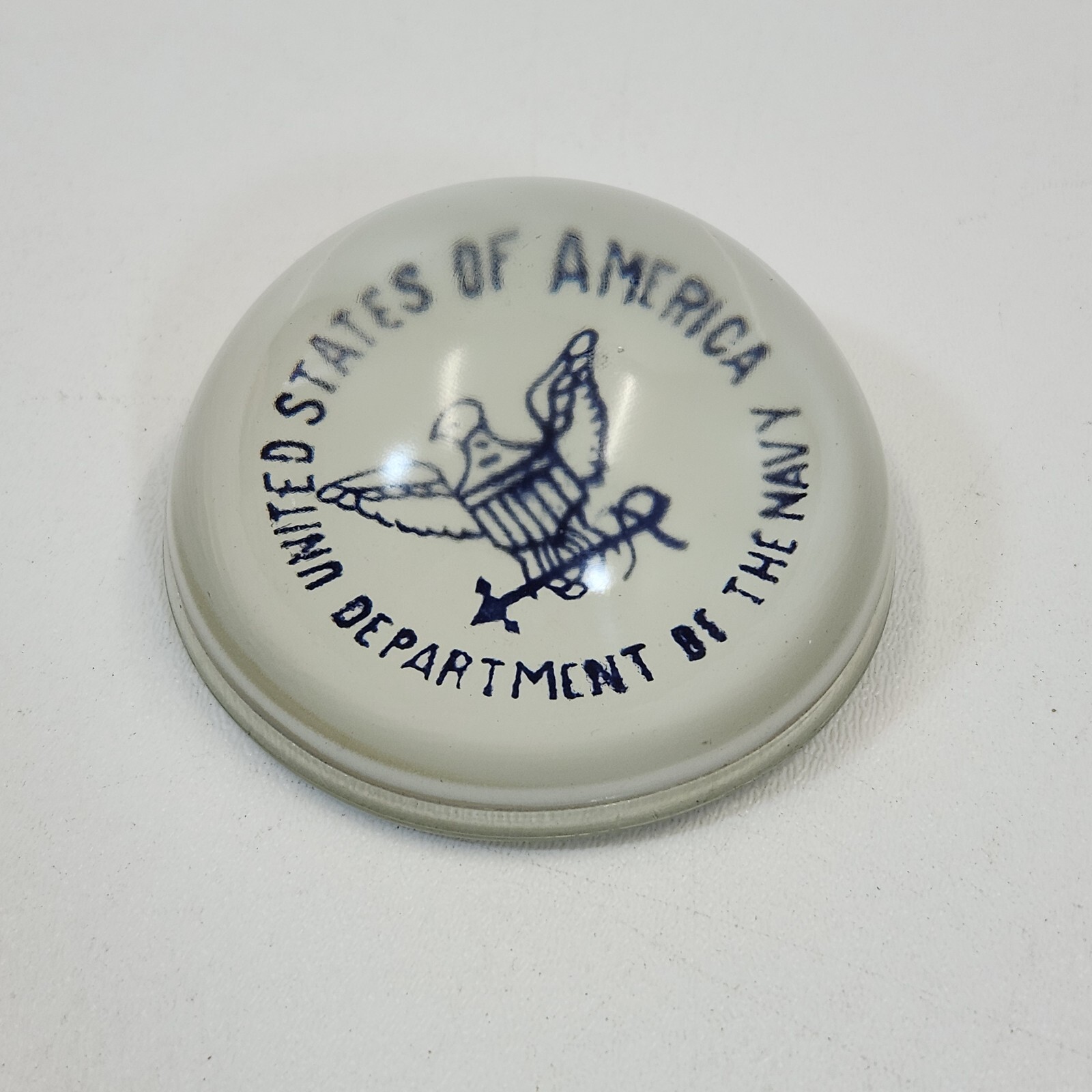 United States of America Department of the Navy USN Glass Dome Paperweight