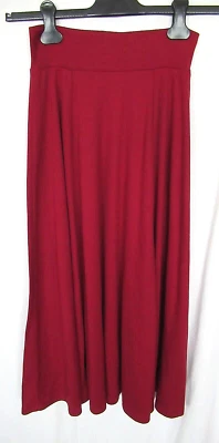 Jupe longue rouge foncé Taille 42-44 marque MULTIPLES ceinture élastiquée - Photo 1/2