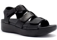 VIONIC Sandals Womens 8.5 Wide Tami Platform Wedge Metallic Black New