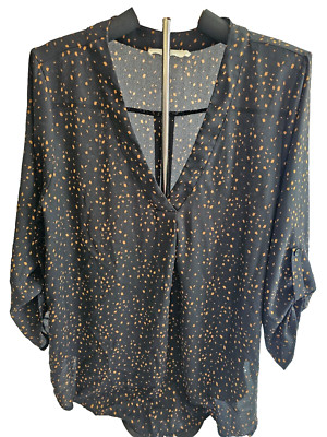Lush| Black With Gold Design| Women's Blouse| SZ Large