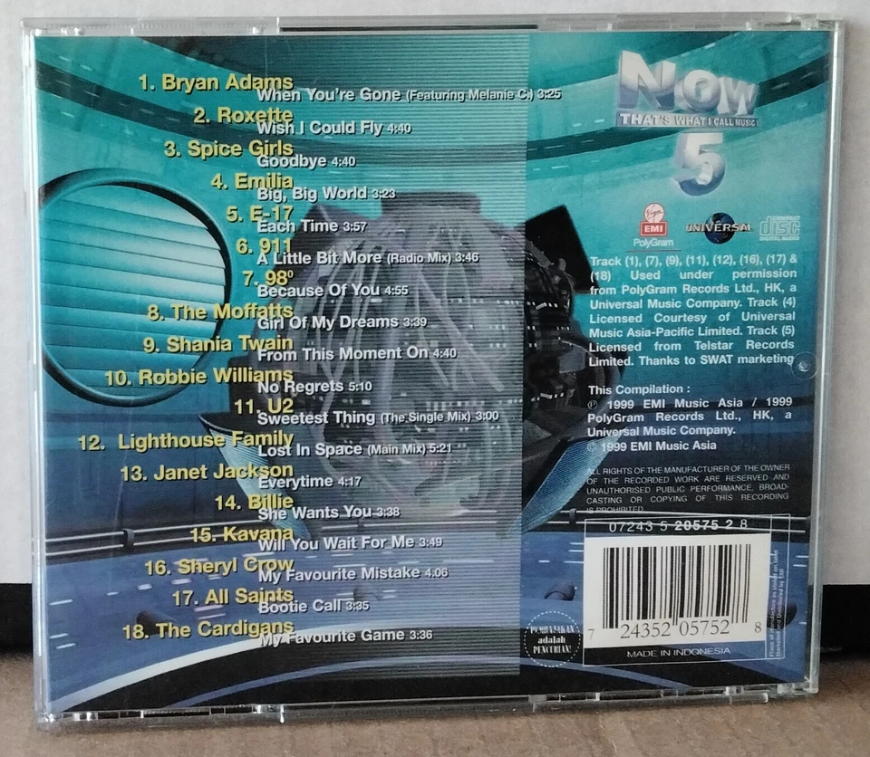 NOW 5 NOW THAT'S WHAT I CALL MUSIC! 1999 EMI ASIA 07424352057528 POP ROCK COM CD - Image 2 of 3
