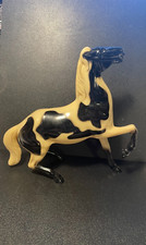 Hartland" Circle Eye" Black And White Semi Rearing Pinto Horse