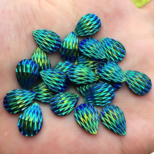 60pc 10*14mm Water Drop Shiny Rhinestone Flatback Phoenix down DIY scrapbook-B09 - Picture 12 of 19
