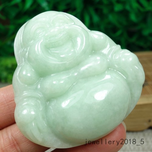 Certified Light Green Burma 100% Natural A jadeite jade Pendant~Buddha 大佛公 - Picture 12 of 17