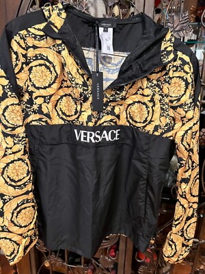ジャケット・アウター VERSACE track jacket Versace Greca Print Striped Track Jacket Sz XLarge – Wopsters Closet