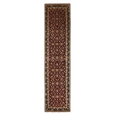 2'9" x 12'3" Barn Red Hand Knotted Rajasthan Design Silk Wool Runner Rug R75378