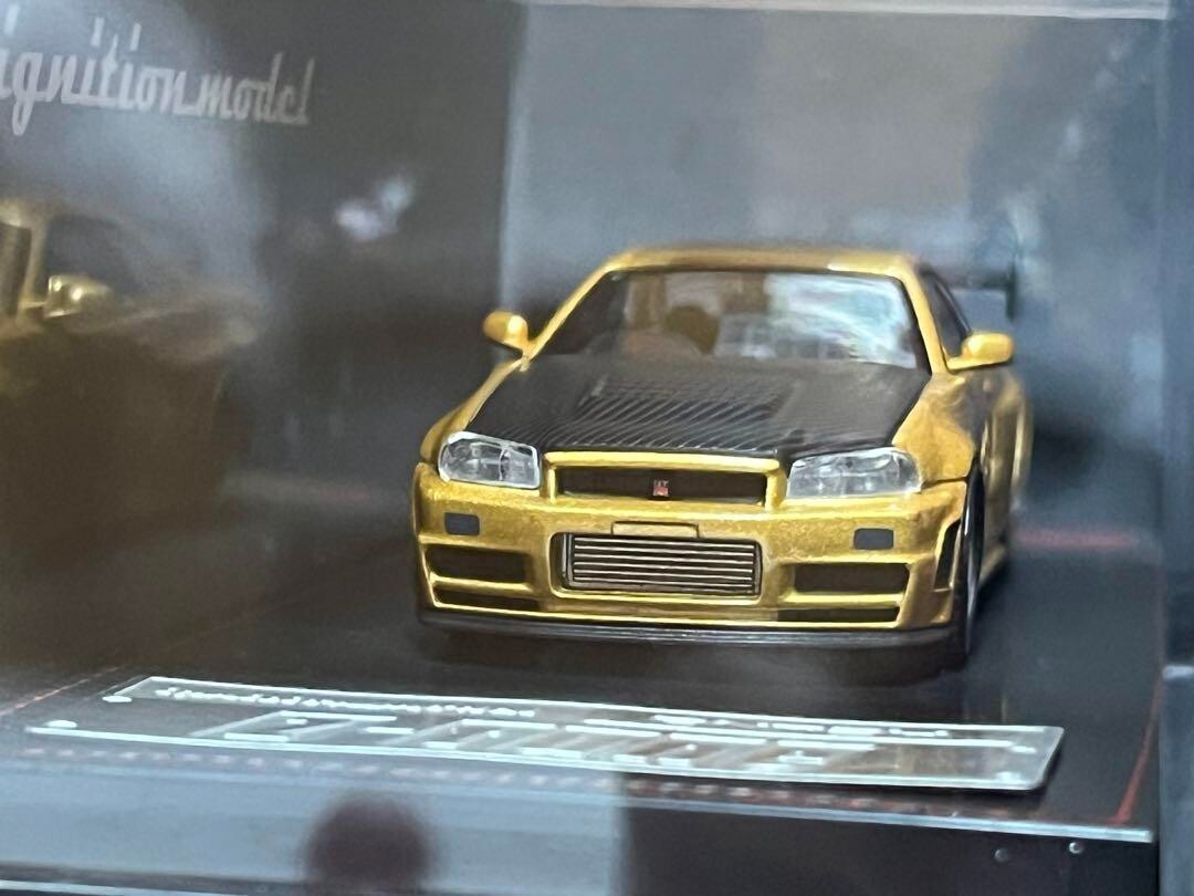 ミニカー Nismo R34 GT-R Z-tune Gold 1:64 Nissan Skyline Gt-r R34 Bnr34 Nismo Z-tune OAM Ltd Ignition