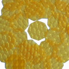 3D Yellow Sequin 1.5 inch Octagon Dimensional Reflector Paillettes. Made in USA.