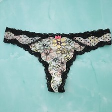 NEW Victoria's Secret VTG 2010s Silky Satin Dream Angels Thong Panty MEDIUM