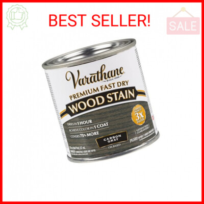 Varathane 307416 Premium Fast Dry Wood Stain, Half Pint, Carbon Gray