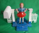 Antique Vintage Plasco Wind Up Toy Girl Jumping Rope 1950s