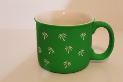 Eccolo Green Soft Finish Palm Tree 16 oz Ceramic Coffee Mug