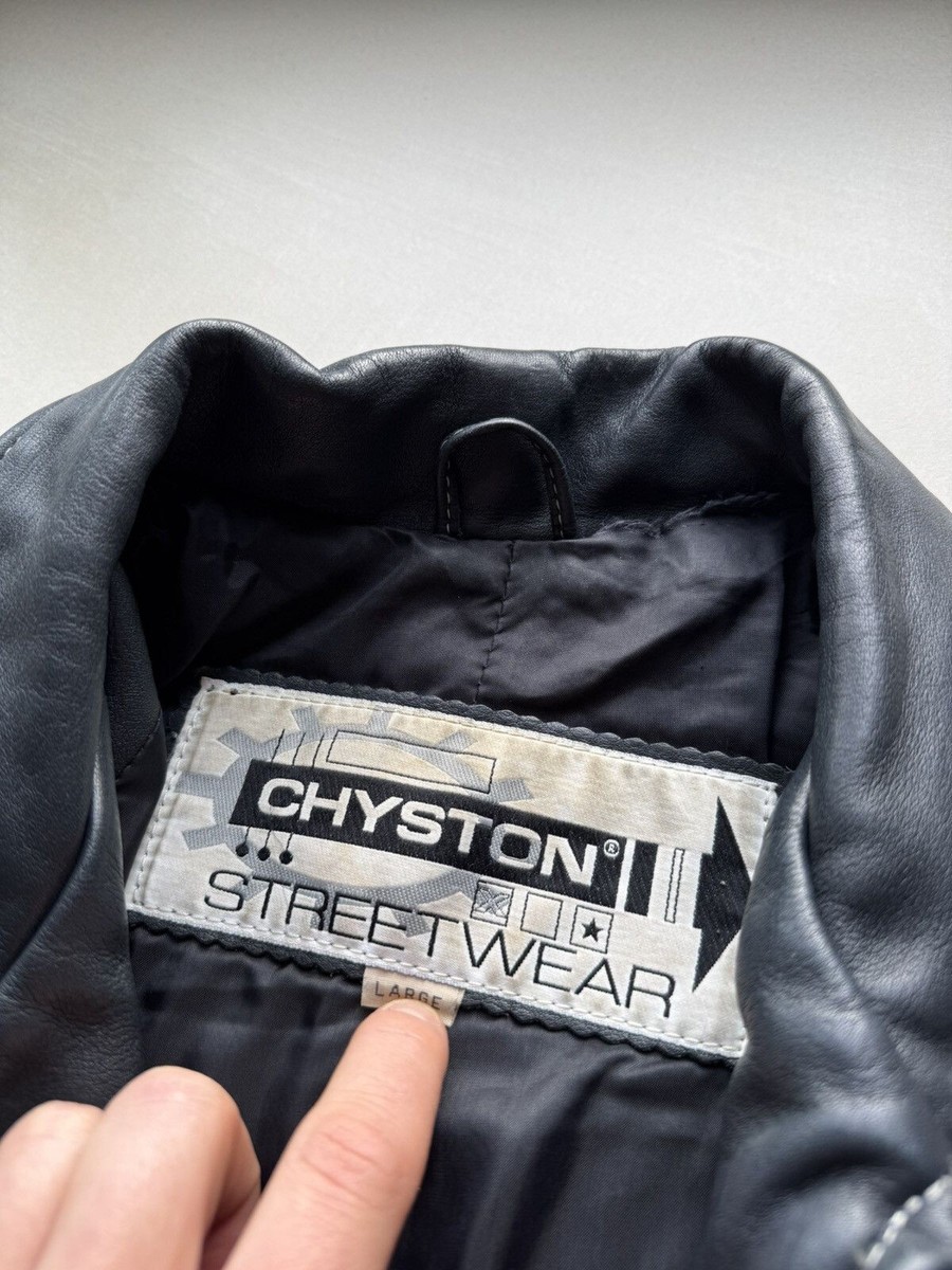 CHYSTON Jacket Racing Leather Motorcycle Biker 90s | eBay